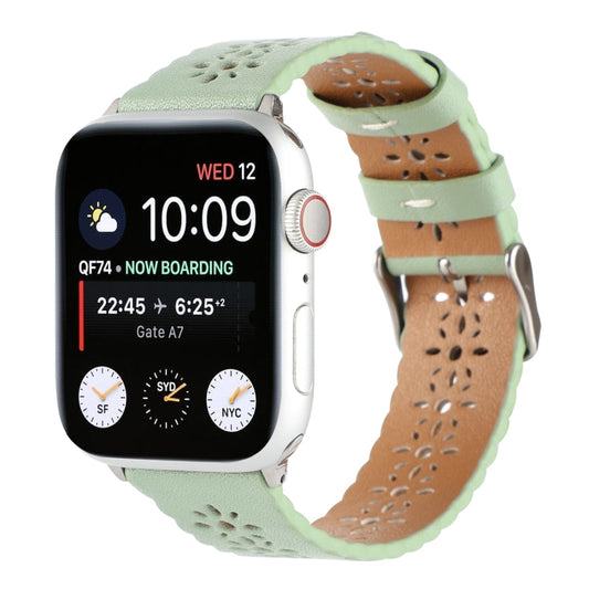 Rynx | Hollow Genuine Leather Watch Band for Apple Watch Ultra 49mm & Watch Ultra 2 49mm / Series 9 & 8 & 7 45mm / SE 3 & SE 2 & 6 & SE & 5 & 4 44mm / 3 & 2 & 1 42mm (Green)