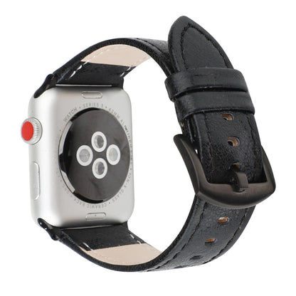 Rynx | Glitter Genuine Leather Watch Band For Apple Watch Series 9&8&7 41mm / SE 3&SE 2&6&SE&5&4 40mm / 3&2&1 38mm (Black)