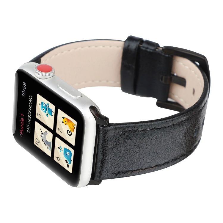 Rynx | Glitter Genuine Leather Watch Band For Apple Watch Series 9&8&7 41mm / SE 3&SE 2&6&SE&5&4 40mm / 3&2&1 38mm (Black)