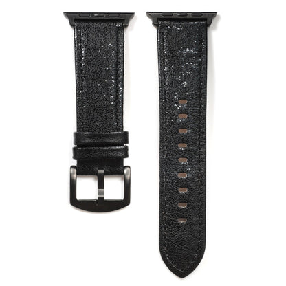 Rynx | Glitter Genuine Leather Watch Band For Apple Watch Series 9&8&7 41mm / SE 3&SE 2&6&SE&5&4 40mm / 3&2&1 38mm (Black)