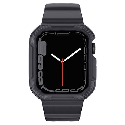 Rynx | Integrated Carbon Fiber Pattern Silicone Watch Band for Apple Watch Series 9&8&7 41mm / SE 3&SE 2&6&SE&5&4 40mm / 3&2&1 38mm (Gray)