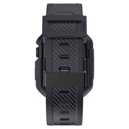 Rynx | Integrated Carbon Fiber Pattern Silicone Watch Band for Apple Watch Series 9&8&7 41mm / SE 3&SE 2&6&SE&5&4 40mm / 3&2&1 38mm (Gray)