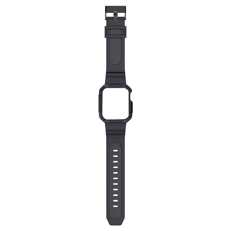 Rynx | Integrated Carbon Fiber Pattern Silicone Watch Band for Apple Watch Series 9&8&7 41mm / SE 3&SE 2&6&SE&5&4 40mm / 3&2&1 38mm (Gray)