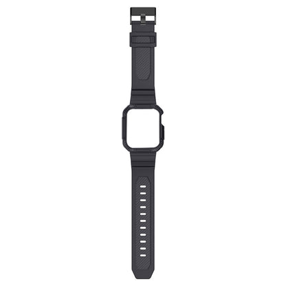 Rynx | Integrated Carbon Fiber Pattern Silicone Watch Band for Apple Watch Series 9&8&7 41mm / SE 3&SE 2&6&SE&5&4 40mm / 3&2&1 38mm (Gray)