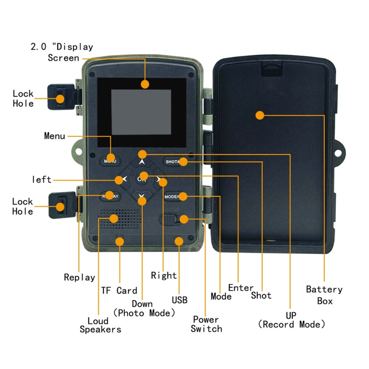 Rynx | PR3000 2 Inch LCD Screen Infrared Night Vision Wildlife Hunting Trail Camera