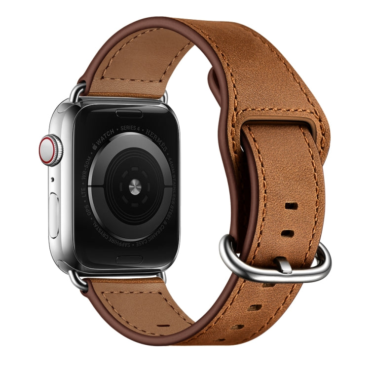 Rynx | Genuine Leather Bracelet for Apple Watch Ultra 49mm & Watch Ultra 2 49mm / Series 9 & 8 & 7 45mm / SE 3 & SE 2 & 6 & SE & 5 & 4 44mm / 3 & 2 & 1 42mm (Red-Brown Crazy Horse Texture)