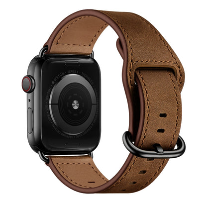 Rynx | Genuine Leather Band for Apple Watch Ultra 49mm & Watch Ultra 2 49mm / Series 9 & 8 & 7 45mm / SE 3 & SE 2 & 6 & SE & 5 & 4 44mm / 3 & 2 & 1 42mm (Dark Brown Crazy Horse Texture)