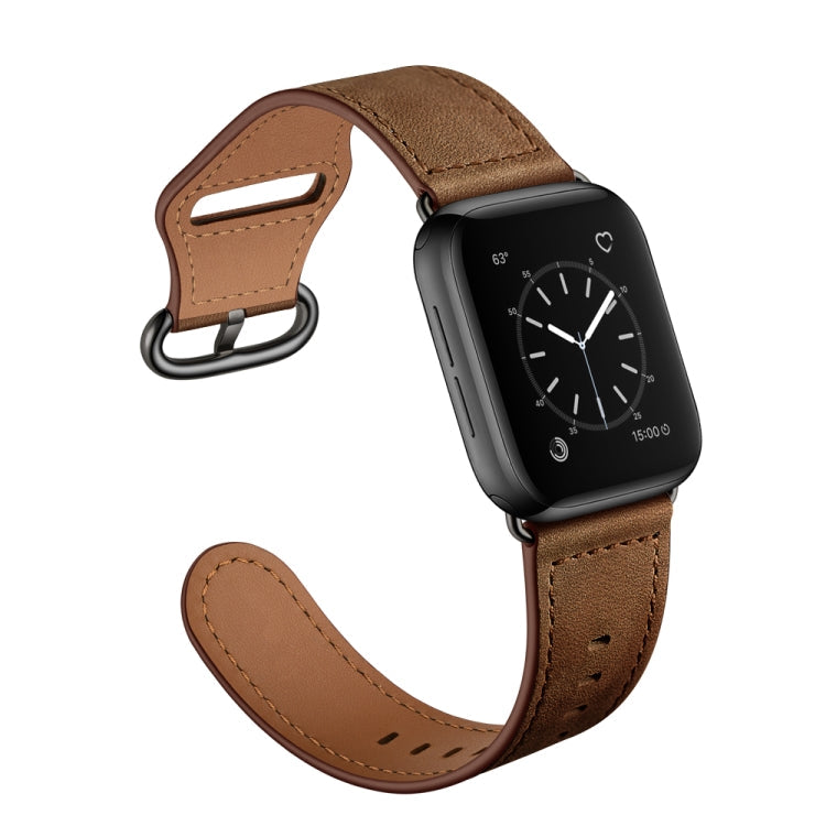 Rynx | Genuine Leather Band for Apple Watch Ultra 49mm & Watch Ultra 2 49mm / Series 9 & 8 & 7 45mm / SE 3 & SE 2 & 6 & SE & 5 & 4 44mm / 3 & 2 & 1 42mm (Dark Brown Crazy Horse Texture)