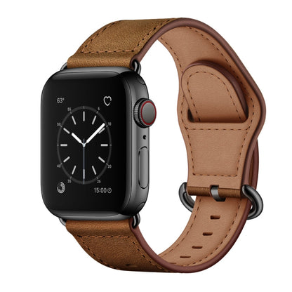 Rynx | Genuine Leather Band for Apple Watch Ultra 49mm & Watch Ultra 2 49mm / Series 9 & 8 & 7 45mm / SE 3 & SE 2 & 6 & SE & 5 & 4 44mm / 3 & 2 & 1 42mm (Dark Brown Crazy Horse Texture)