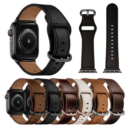 Rynx | Genuine Leather Band for Apple Watch Ultra 49mm & Watch Ultra 2 49mm / Series 9 & 8 & 7 45mm / SE 3 & SE 2 & 6 & SE & 5 & 4 44mm / 3 & 2 & 1 42mm (Dark Brown Crazy Horse Texture)