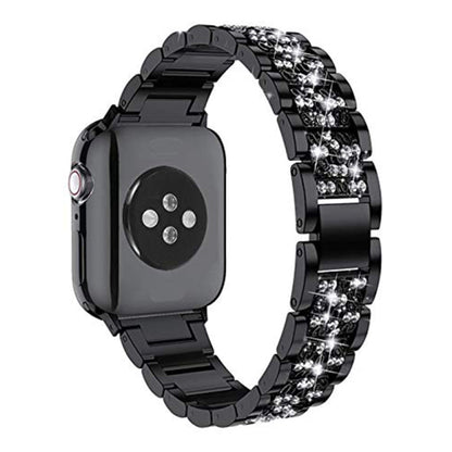 Rynx | Diamond Metal Watch Band for Apple Watch Series 9&8&7 41mm / SE 3&SE 2&6&SE&5&4 40mm / 3&2&1 38mm (Black)