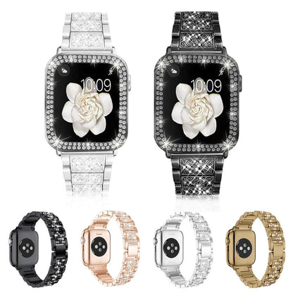 Rynx | Diamond Metal Watch Band for Apple Watch Series 9&8&7 41mm / SE 3&SE 2&6&SE&5&4 40mm / 3&2&1 38mm (Black)