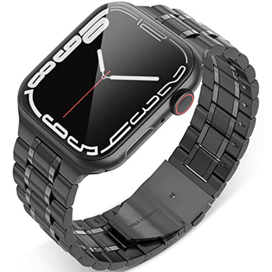 Rynx | 5-pearls stainless steel bracelet for Apple Watch Series 9&8&7 41mm / SE 3&SE 2&6&SE&5&4 40mm / 3&2&1 38mm (Black)