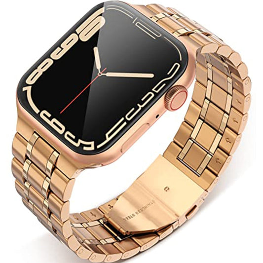 Rynx | 5-Pearl Stainless Steel Bracelet for Apple Watch Series 9&8&7 41mm / SE 3&SE 2&6&SE&5&4 40mm / 3&2&1 38mm (Rose Gold)