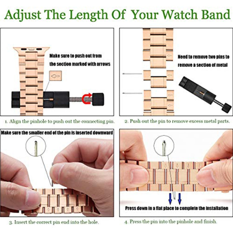 Rynx | 5-Pearl Stainless Steel Bracelet for Apple Watch Series 9&8&7 41mm / SE 3&SE 2&6&SE&5&4 40mm / 3&2&1 38mm (Rose Gold)