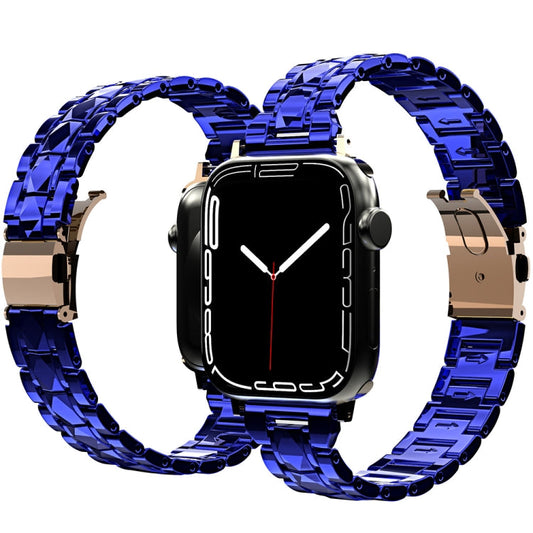 Rynx | Electroplated Acrylic Watch Strap for Apple Watch Ultra 49mm & Watch Ultra 2 49mm / Series 9 & 8 & 7 45mm / SE 3 & SE 2 & 6 & SE & 5 & 4 44mm / 3 & 2 & 1 42mm (Blue)
