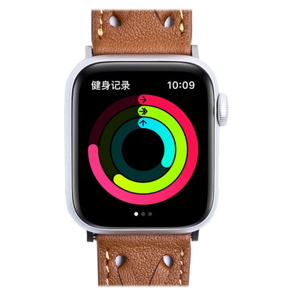 Rynx | Genuine Leather Braided Watch Band for Apple Watch Series 9&8&7 41mm / SE 3&SE 2&6&SE&5&4 40mm / 3&2&1 38mm (Brown)
