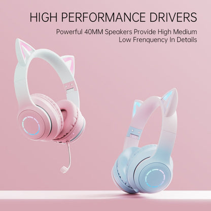 RYNX | BT029C RGB Dual Modes Cat Ear Wireless Bluetooth Headphone(Purple)