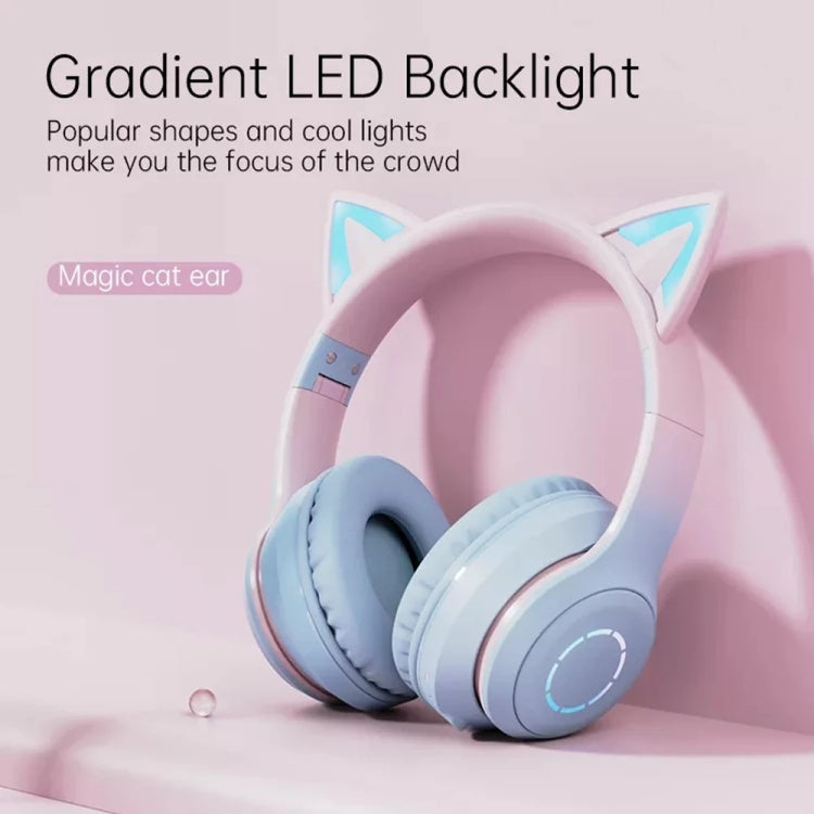 RYNX | BT029C RGB Dual Modes Cat Ear Wireless Bluetooth Headphone(Purple)