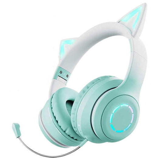 RYNX | BT029C RGB Dual Modes Cat Ear Wireless Bluetooth Headphone(Green)