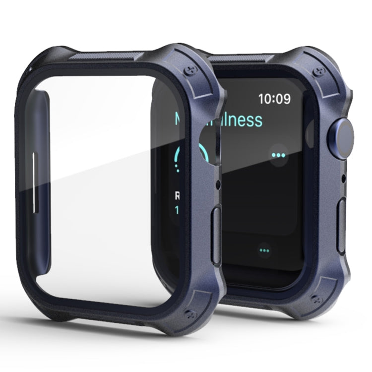 Rynx | 2 in 1 PC frame + screen tempered glass film protective case for Apple Watch Series 9 / 8 / 7 45mm (Blue)
