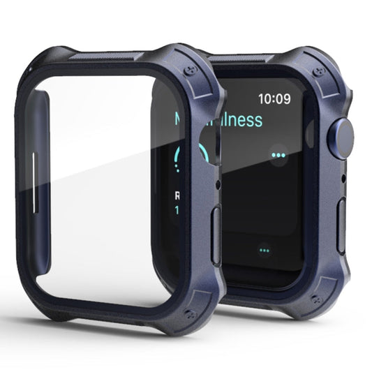 Rynx | 2 in 1 PC frame + screen tempered glass film protective case for Apple Watch Series 9 / 8 / 7 45mm (Blue)