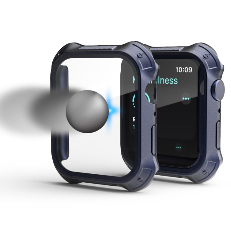 Rynx | 2 in 1 PC frame + screen tempered glass film protective case for Apple Watch Series 9 / 8 / 7 45mm (Blue)