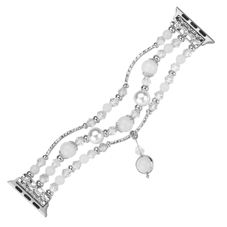 Rynx | For Apple Watch Ultra 49mm&Watch Ultra 2 49mm / Series 9&8&7 45mm / SE 3&SE 2&6&SE&5&4 44mm / 3&2&1 42mm Luminous Agate Bracelet(Silver)