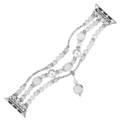 Rynx | For Apple Watch Ultra 49mm&Watch Ultra 2 49mm / Series 9&8&7 45mm / SE 3&SE 2&6&SE&5&4 44mm / 3&2&1 42mm Luminous Agate Bracelet(Silver)