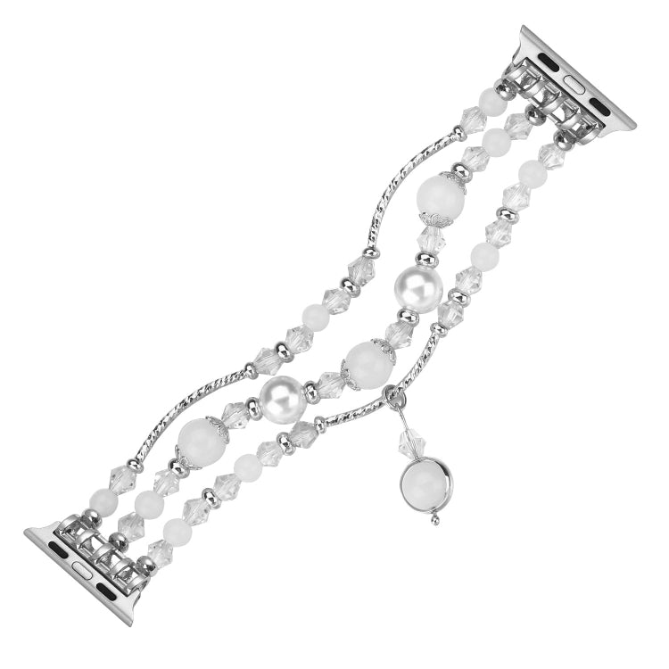 Rynx | For Apple Watch Ultra 49mm&Watch Ultra 2 49mm / Series 9&8&7 45mm / SE 3&SE 2&6&SE&5&4 44mm / 3&2&1 42mm Luminous Agate Bracelet(Silver)