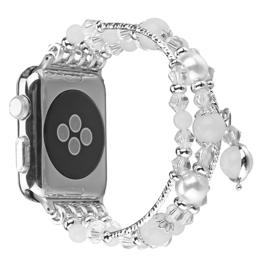 Rynx | For Apple Watch Ultra 49mm&Watch Ultra 2 49mm / Series 9&8&7 45mm / SE 3&SE 2&6&SE&5&4 44mm / 3&2&1 42mm Luminous Agate Bracelet(Silver)
