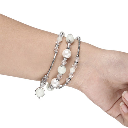 Rynx | For Apple Watch Ultra 49mm&Watch Ultra 2 49mm / Series 9&8&7 45mm / SE 3&SE 2&6&SE&5&4 44mm / 3&2&1 42mm Luminous Agate Bracelet(Silver)