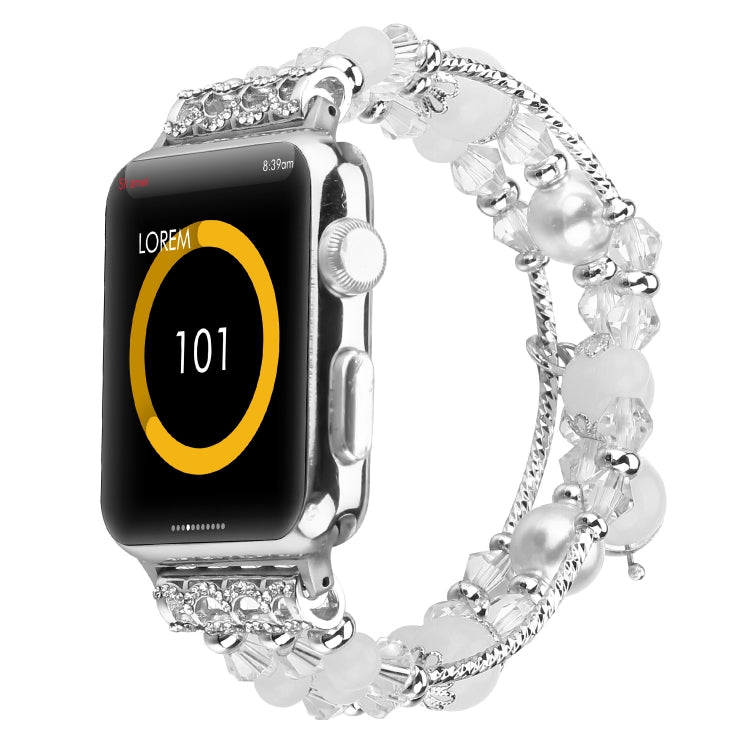 Rynx | For Apple Watch Ultra 49mm&Watch Ultra 2 49mm / Series 9&8&7 45mm / SE 3&SE 2&6&SE&5&4 44mm / 3&2&1 42mm Luminous Agate Bracelet(Silver)