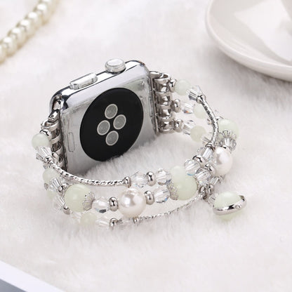Rynx | For Apple Watch Ultra 49mm&Watch Ultra 2 49mm / Series 9&8&7 45mm / SE 3&SE 2&6&SE&5&4 44mm / 3&2&1 42mm Luminous Agate Bracelet(Silver)