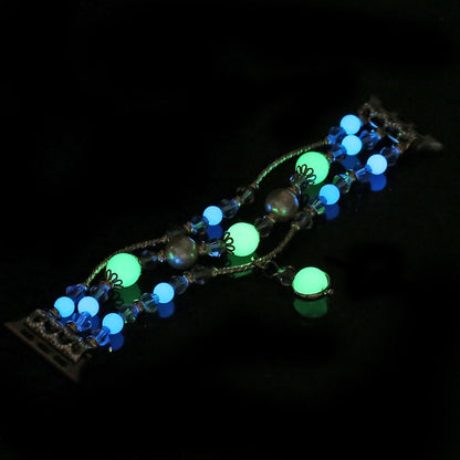 Rynx | For Apple Watch Ultra 49mm&Watch Ultra 2 49mm / Series 9&8&7 45mm / SE 3&SE 2&6&SE&5&4 44mm / 3&2&1 42mm Luminous Agate Bracelet(Silver)