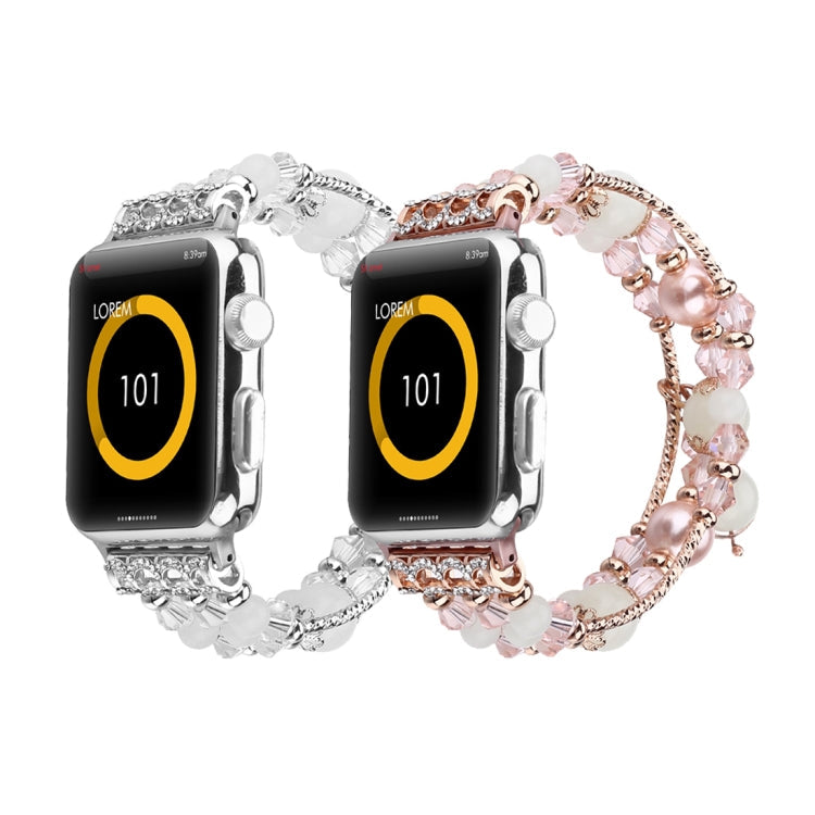 Rynx | For Apple Watch Ultra 49mm&Watch Ultra 2 49mm / Series 9&8&7 45mm / SE 3&SE 2&6&SE&5&4 44mm / 3&2&1 42mm Luminous Agate Bracelet(Silver)