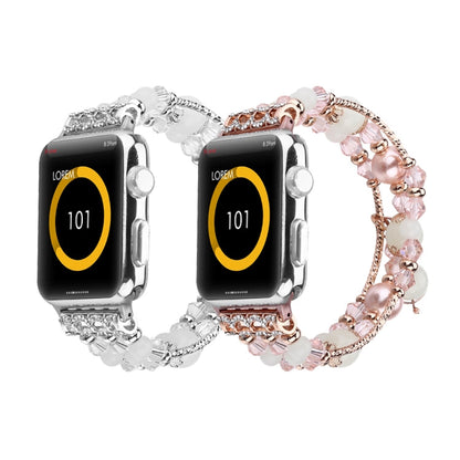 Rynx | For Apple Watch Ultra 49mm&Watch Ultra 2 49mm / Series 9&8&7 45mm / SE 3&SE 2&6&SE&5&4 44mm / 3&2&1 42mm Luminous Agate Bracelet(Silver)
