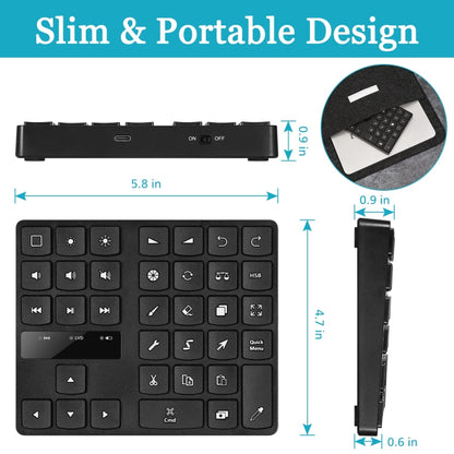 Rynx | 533 Bluetooth 5.0 Painting Keyboard 35 Keys Numeric Keypad Wireless Digital Keyboard (Black)