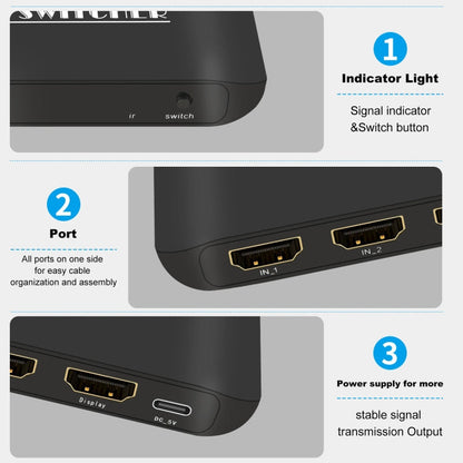 Rynx | NK-H31 8K 3 in 1 HDMI Switcher for Xbox PS4 PS5 Roku UHD TV Monitor Projector