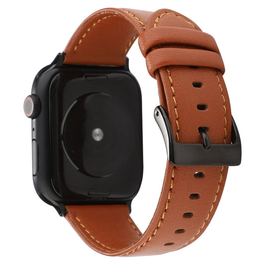 Rynx | For Apple Watch Series 7 45mm / 6 & SE & 5 & 4 44mm / 3 & 2 & 1 42mm Cowhide Leather Texture Strap (Brown)