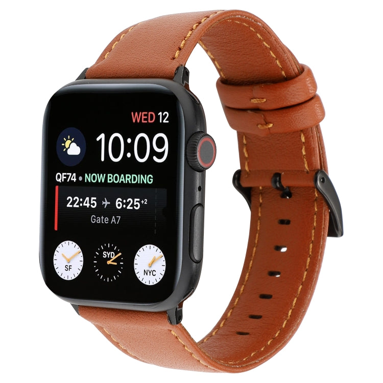 Rynx | For Apple Watch Series 7 45mm / 6 & SE & 5 & 4 44mm / 3 & 2 & 1 42mm Cowhide Leather Texture Strap (Brown)