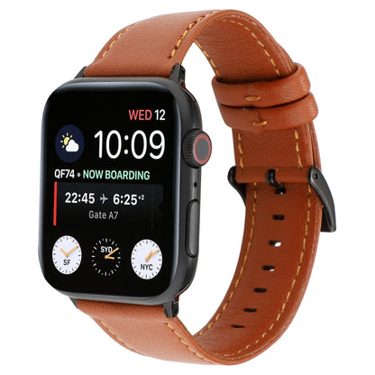 Rynx | For Apple Watch Series 7 45mm / 6 & SE & 5 & 4 44mm / 3 & 2 & 1 42mm Cowhide Leather Texture Strap (Brown)