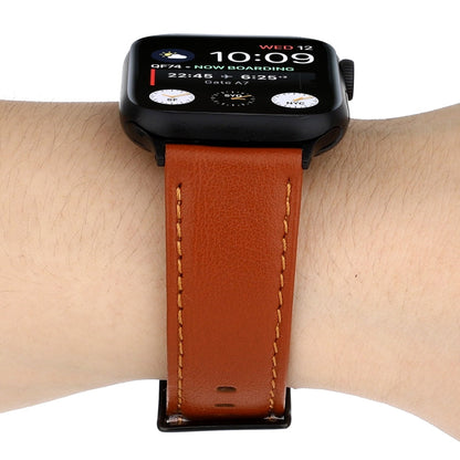 Rynx | For Apple Watch Series 7 45mm / 6 & SE & 5 & 4 44mm / 3 & 2 & 1 42mm Cowhide Leather Texture Strap (Brown)