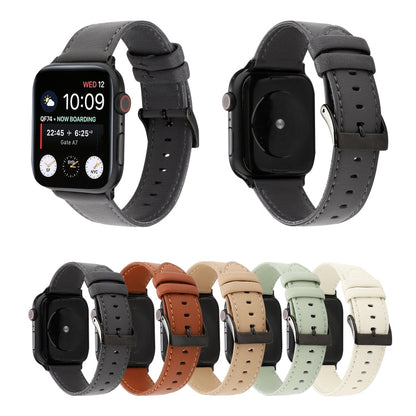 Rynx | For Apple Watch Series 7 45mm / 6 & SE & 5 & 4 44mm / 3 & 2 & 1 42mm Cowhide Leather Texture Strap (Brown)