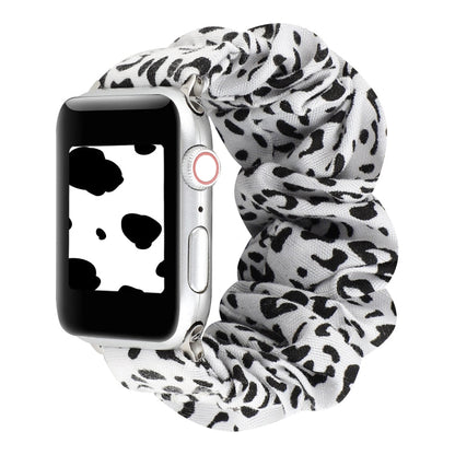 Rynx | For Apple Watch Series 7 45mm / 6 & SE & 5 & 4 44mm / 3 & 2 & 1 42mm Fabric + Stainless Steel Hair Ring Watch Band (Spot)