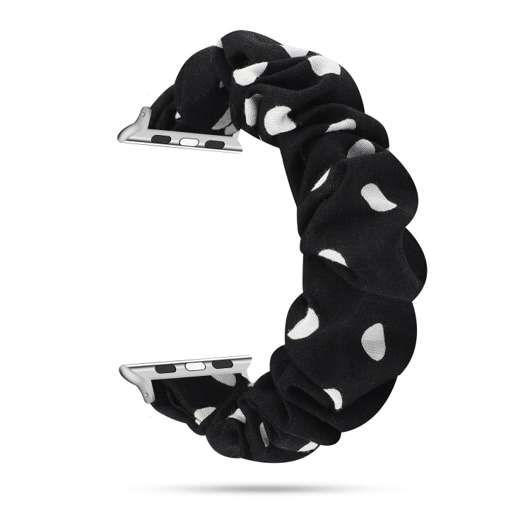 Rynx | For Apple Watch Series 7 45mm / 6 & SE & 5 & 4 44mm / 3 & 2 & 1 42mm Fabric + Stainless Steel Hoop Watch Band (Black Dot)