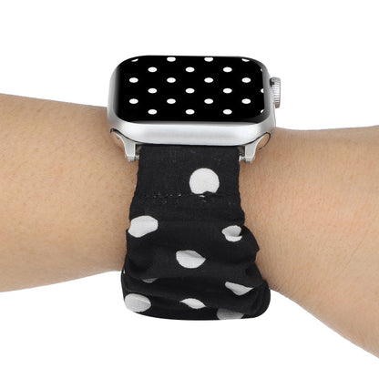 Rynx | For Apple Watch Series 7 45mm / 6 & SE & 5 & 4 44mm / 3 & 2 & 1 42mm Fabric + Stainless Steel Hoop Watch Band (Black Dot)