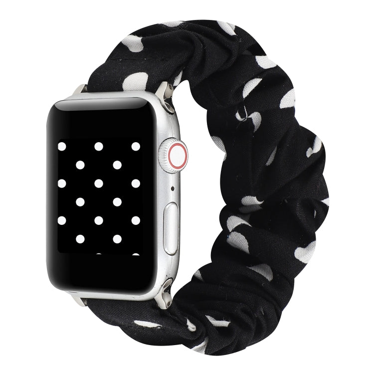 Rynx | For Apple Watch Series 7 45mm / 6 & SE & 5 & 4 44mm / 3 & 2 & 1 42mm Fabric + Stainless Steel Hoop Watch Band (Black Dot)