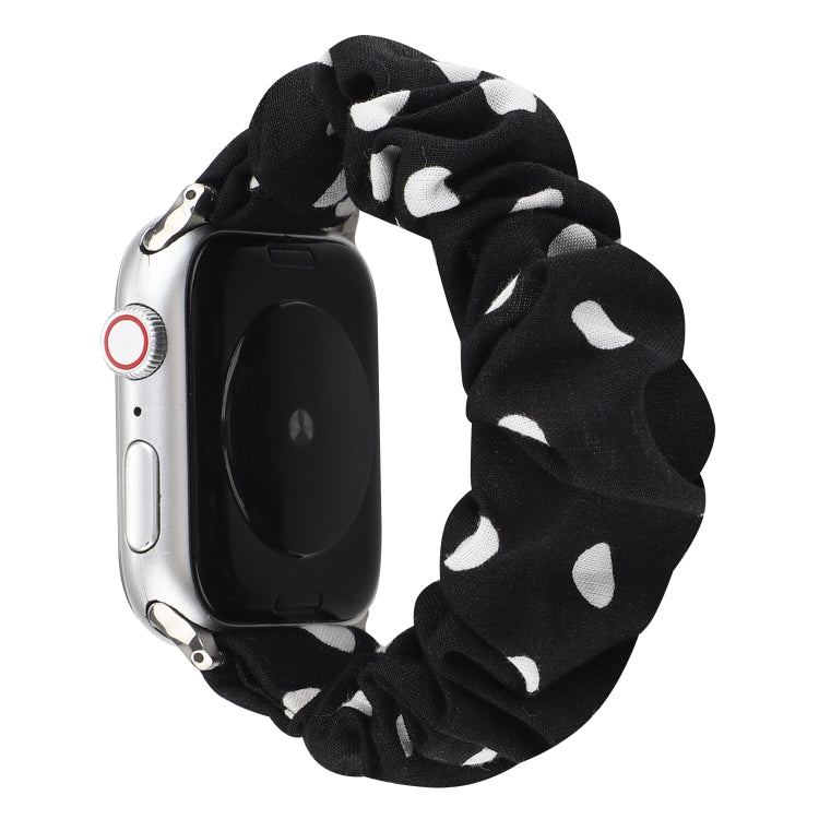 Rynx | For Apple Watch Series 7 45mm / 6 & SE & 5 & 4 44mm / 3 & 2 & 1 42mm Fabric + Stainless Steel Hoop Watch Band (Black Dot)