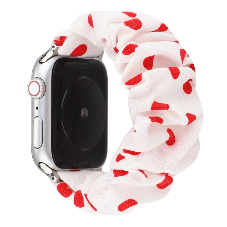 Rynx | For Apple Watch Series 7 45mm / 6 & SE & 5 & 4 44mm / 3 & 2 & 1 42mm Fabric + Stainless Steel Hoop Bracelet (Red Dot)
